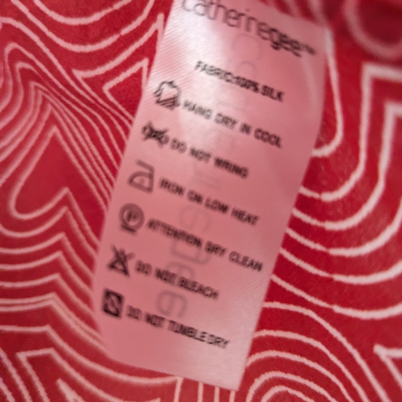 Catherine Gee silk blouse xs heart print Valentine shirt - Picture 3 of 4